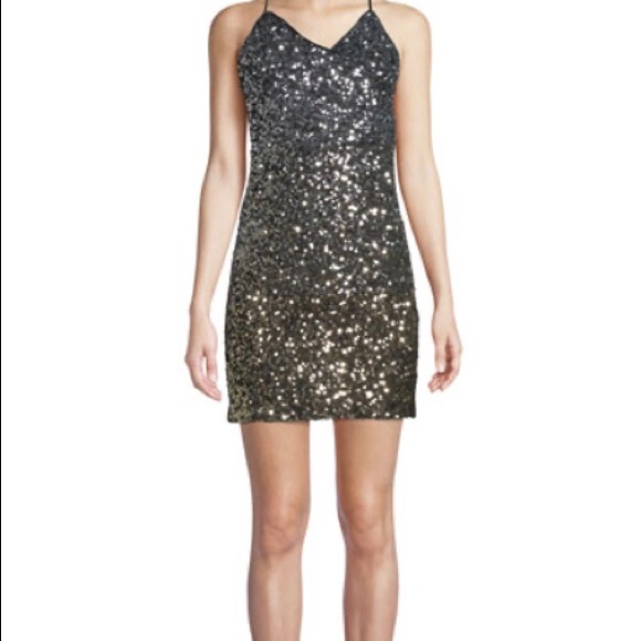 Bardot Glimmer V-Neck Mini Cocktail Sequin Silver Dress - Picture 2 of 3